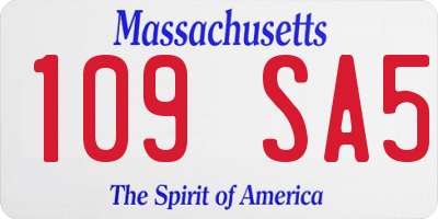 MA license plate 109SA5