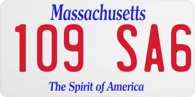 MA license plate 109SA6