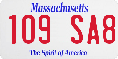 MA license plate 109SA8