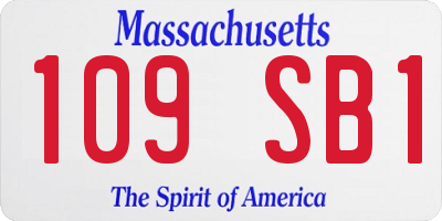 MA license plate 109SB1