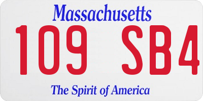 MA license plate 109SB4