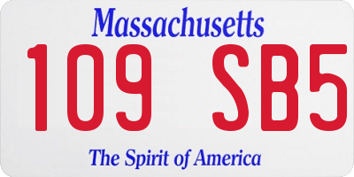 MA license plate 109SB5