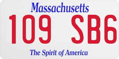 MA license plate 109SB6