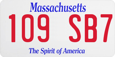 MA license plate 109SB7