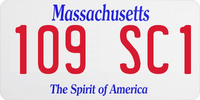 MA license plate 109SC1