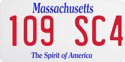 MA license plate 109SC4