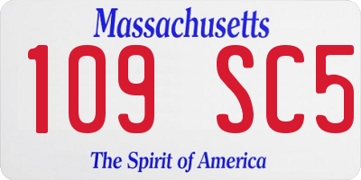 MA license plate 109SC5