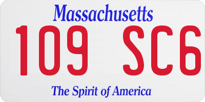 MA license plate 109SC6