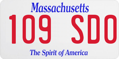 MA license plate 109SD0