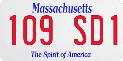 MA license plate 109SD1