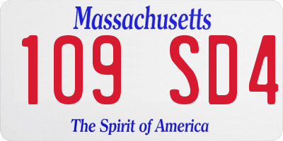 MA license plate 109SD4