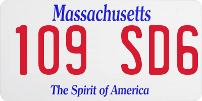 MA license plate 109SD6