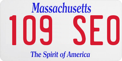 MA license plate 109SE0