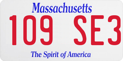 MA license plate 109SE3