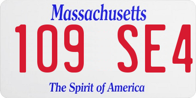 MA license plate 109SE4