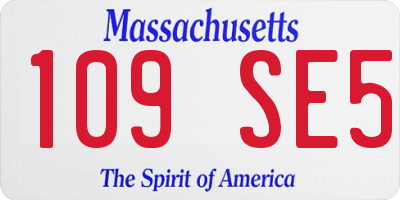 MA license plate 109SE5