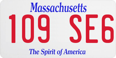 MA license plate 109SE6