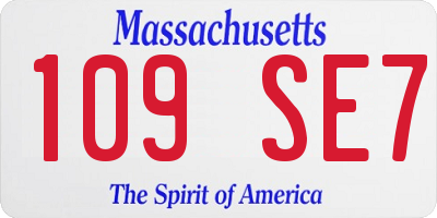 MA license plate 109SE7