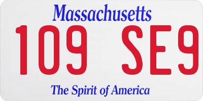 MA license plate 109SE9