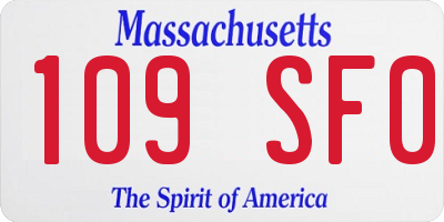 MA license plate 109SF0