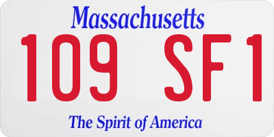 MA license plate 109SF1