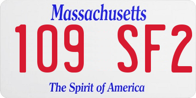 MA license plate 109SF2