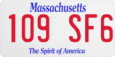 MA license plate 109SF6