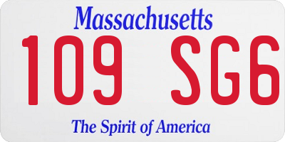 MA license plate 109SG6