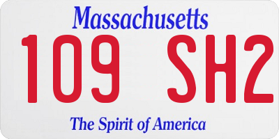MA license plate 109SH2
