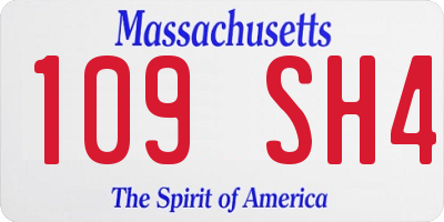 MA license plate 109SH4