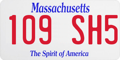 MA license plate 109SH5