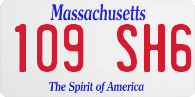 MA license plate 109SH6