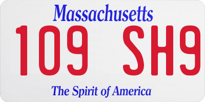 MA license plate 109SH9