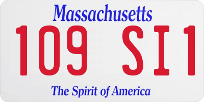 MA license plate 109SI1