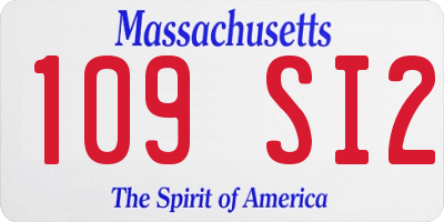 MA license plate 109SI2