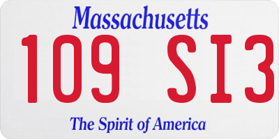 MA license plate 109SI3