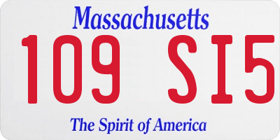 MA license plate 109SI5