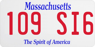 MA license plate 109SI6