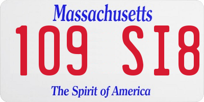 MA license plate 109SI8