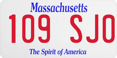 MA license plate 109SJ0