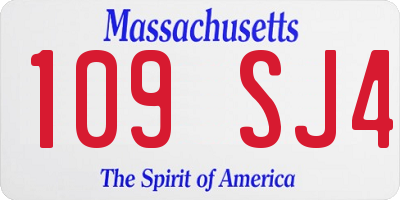 MA license plate 109SJ4