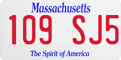 MA license plate 109SJ5