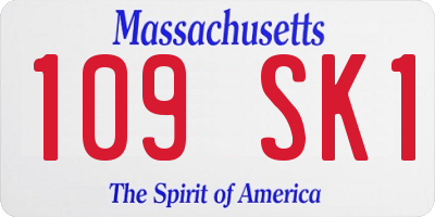 MA license plate 109SK1