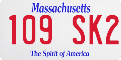 MA license plate 109SK2