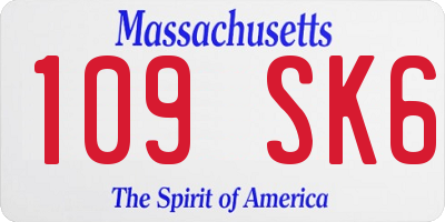 MA license plate 109SK6
