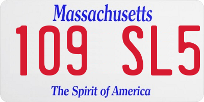 MA license plate 109SL5