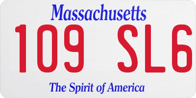 MA license plate 109SL6