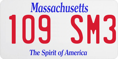 MA license plate 109SM3