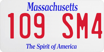 MA license plate 109SM4