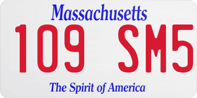 MA license plate 109SM5